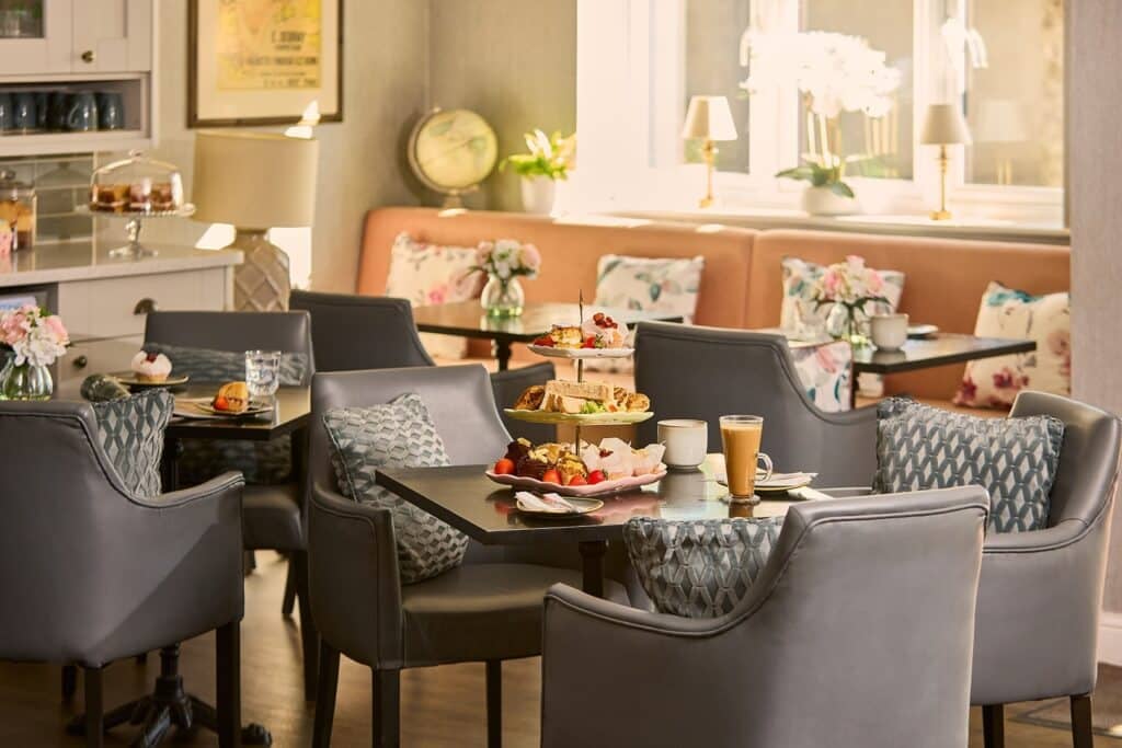 Elegant café serving afternoon tea and coffee