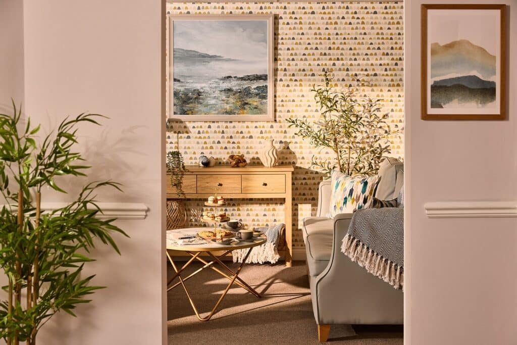 Cosy living room with modern decor and plants