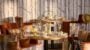 Elegant afternoon tea setup in cosy restaurant.